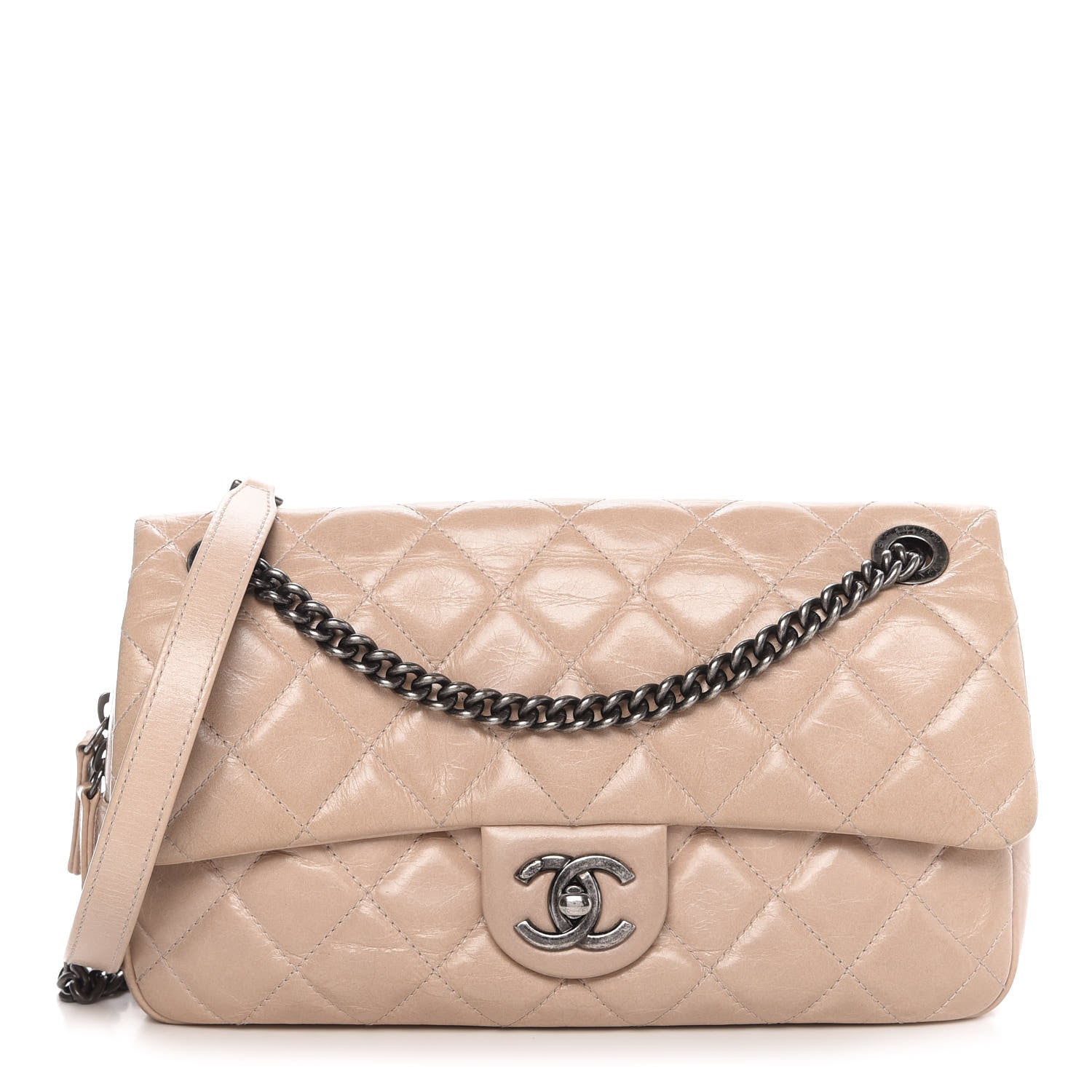 Chanel Glazed Calfskin Quilted Medium Duo Color Flap Light Pink 1 of 10