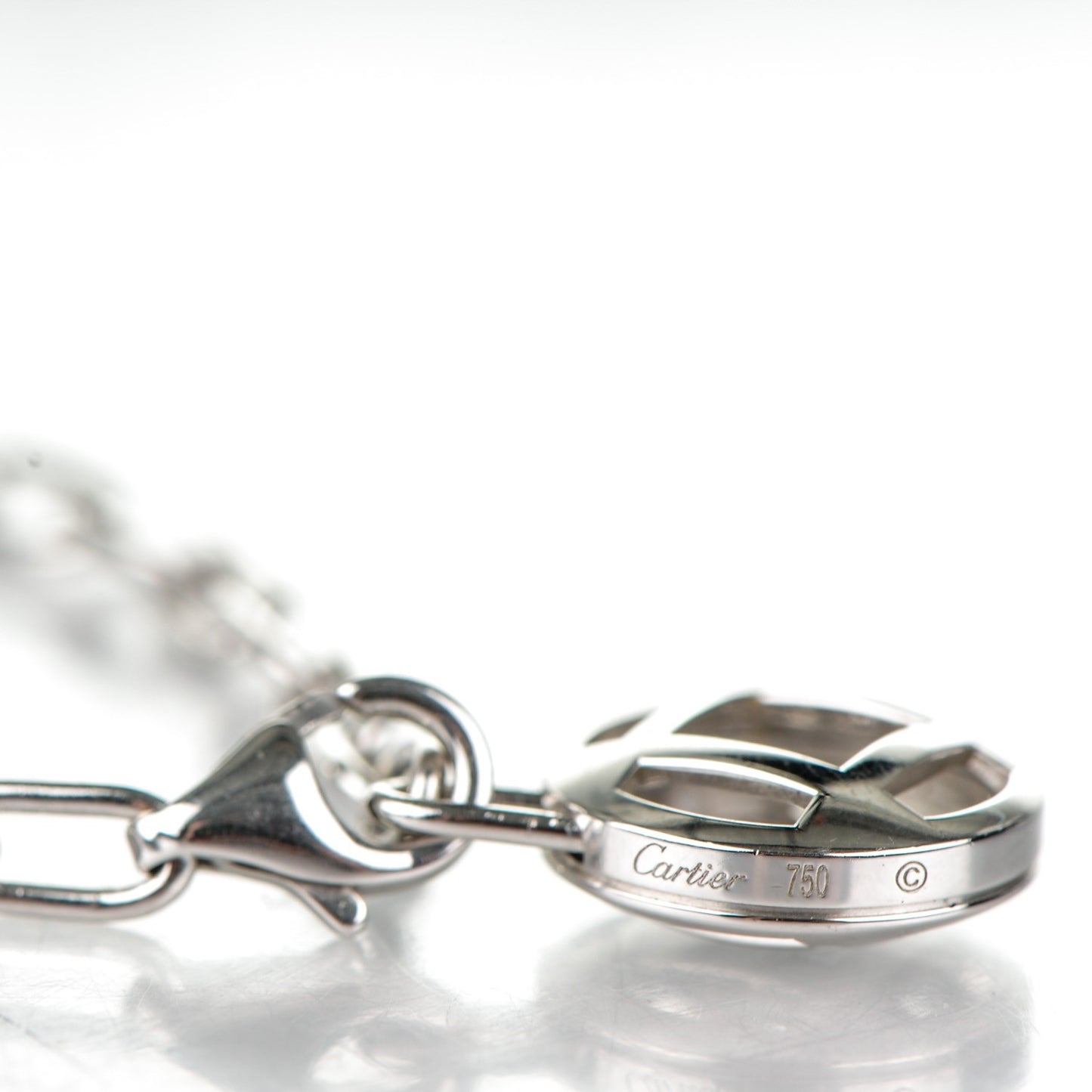 18K White Gold Spartacus Chain Pasha Pendant Necklace