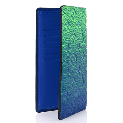Louis Vuitton Taurillon Illusion Brazza Wallet Bleu Vert 3 of 7