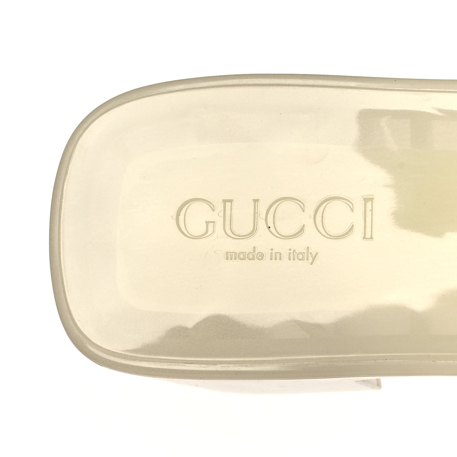 Gucci Rubber Gucci Logo Womens Platform 20/60mm Slide Sandals 41 Transparent Glow In The Dark 2 of 7