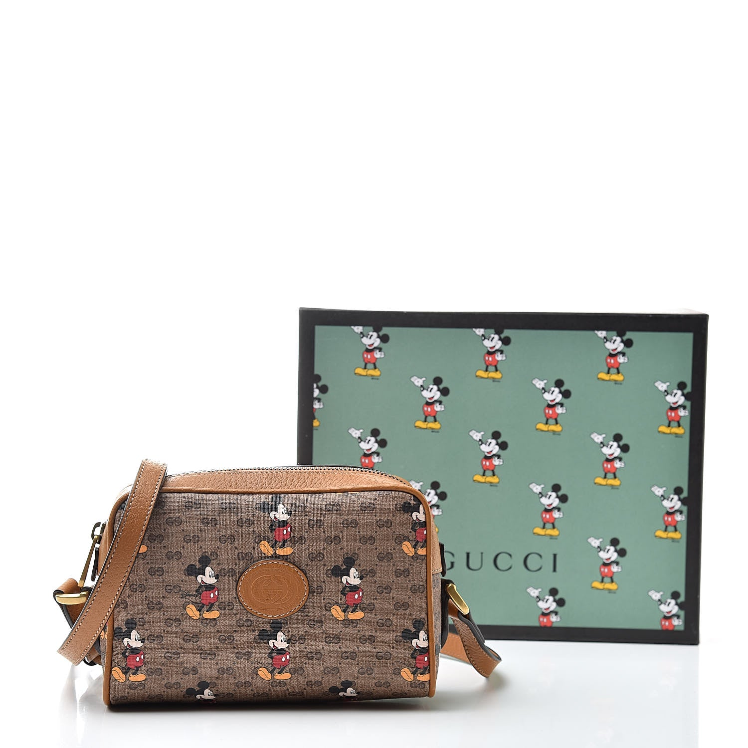 Gucci X DISNEY Mini Vintage GG Supreme Monogram Mickey Mouse Shoulder Bag Beige Vintage Sun Oil 14 of 14