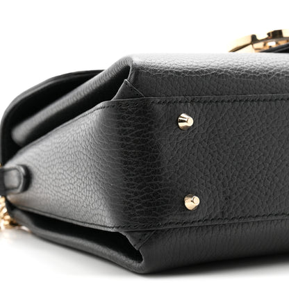 Gucci Dollar Calfskin Interlocking G Top Handle Shoulder Bag Black 9 of 10