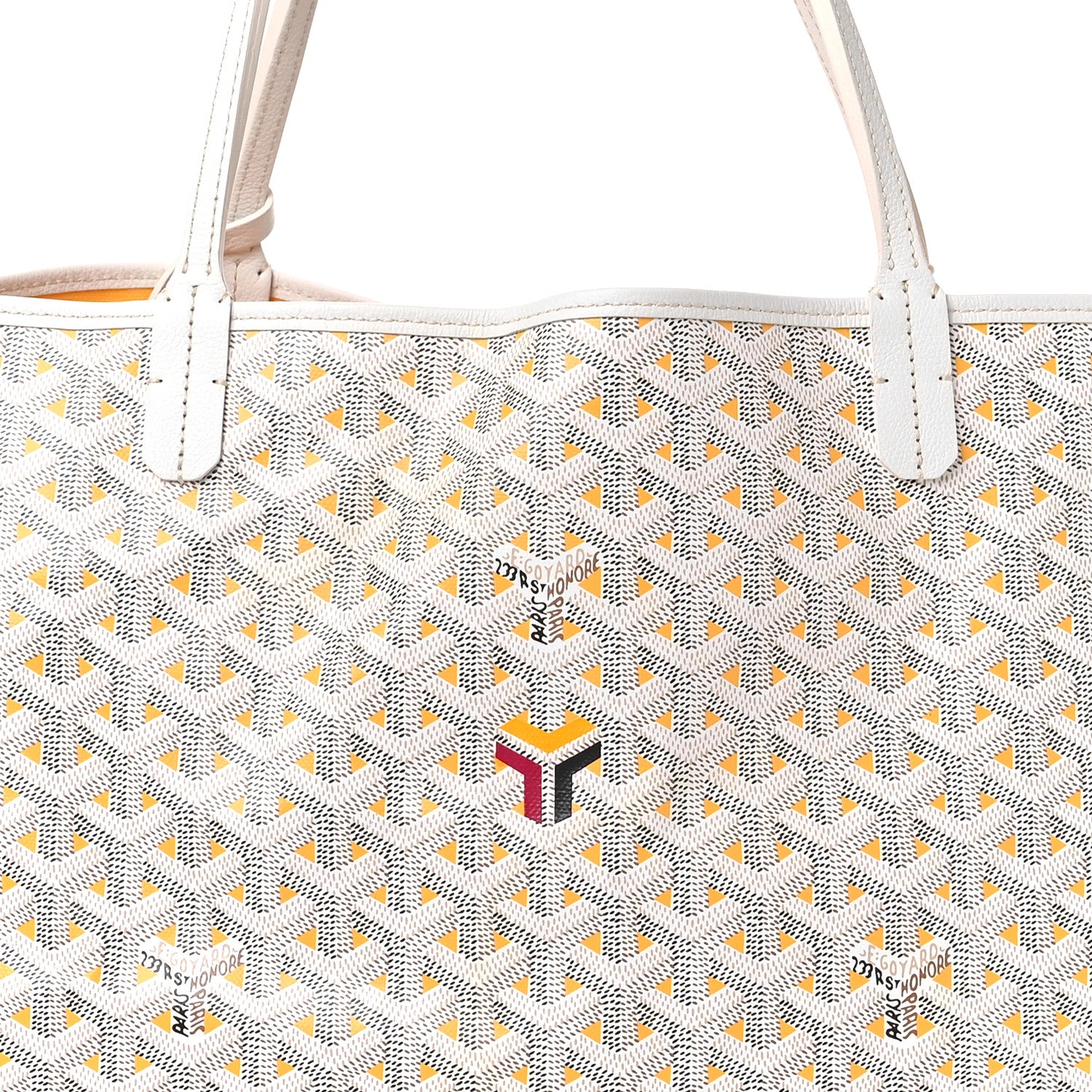 Goyard Goyardine Saint Louis Claire Voie GM White Yellow 9 of 11