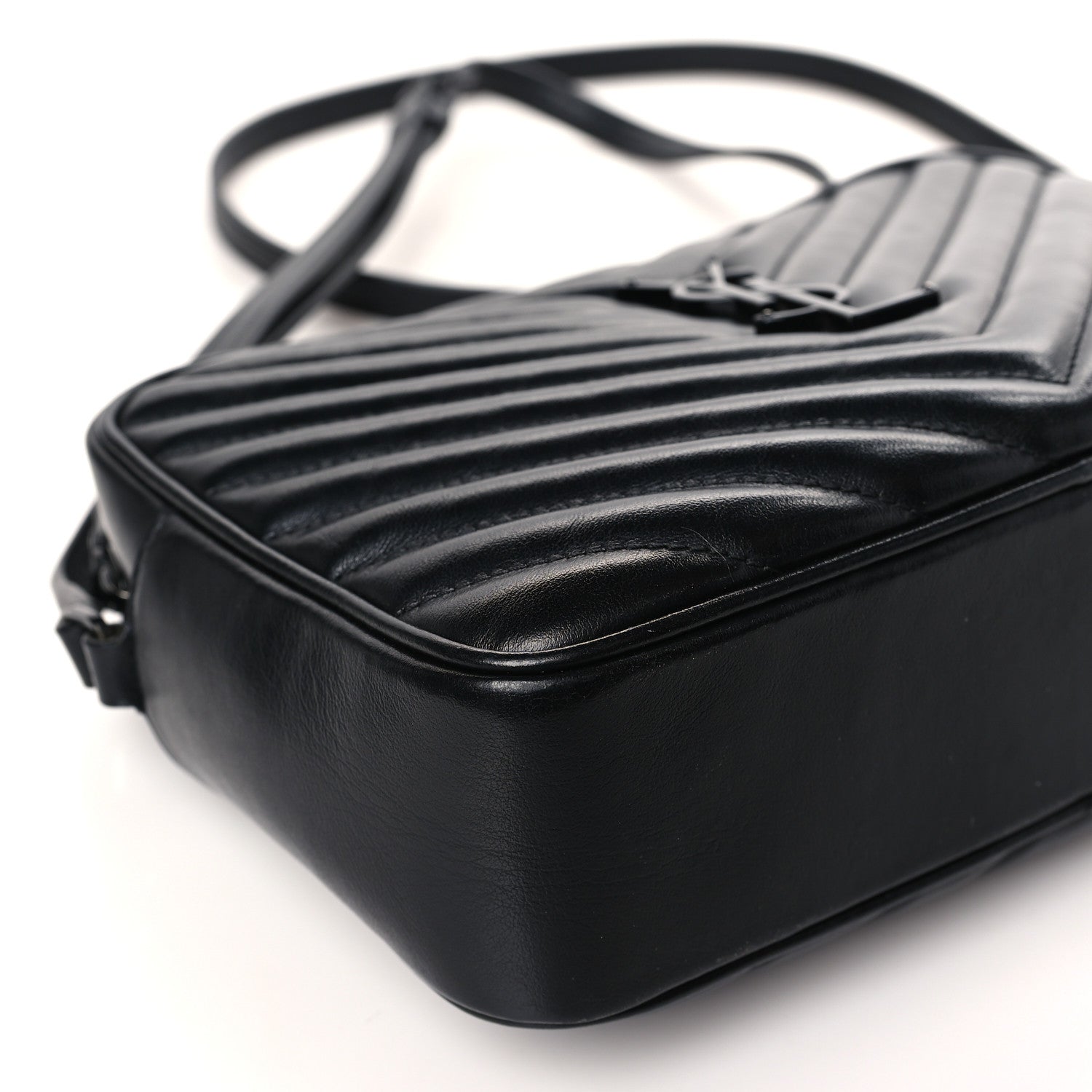 Saint Laurent Calfskin Matelasse Monogram Monochrome Lou Camera Bag Black 8 of 9