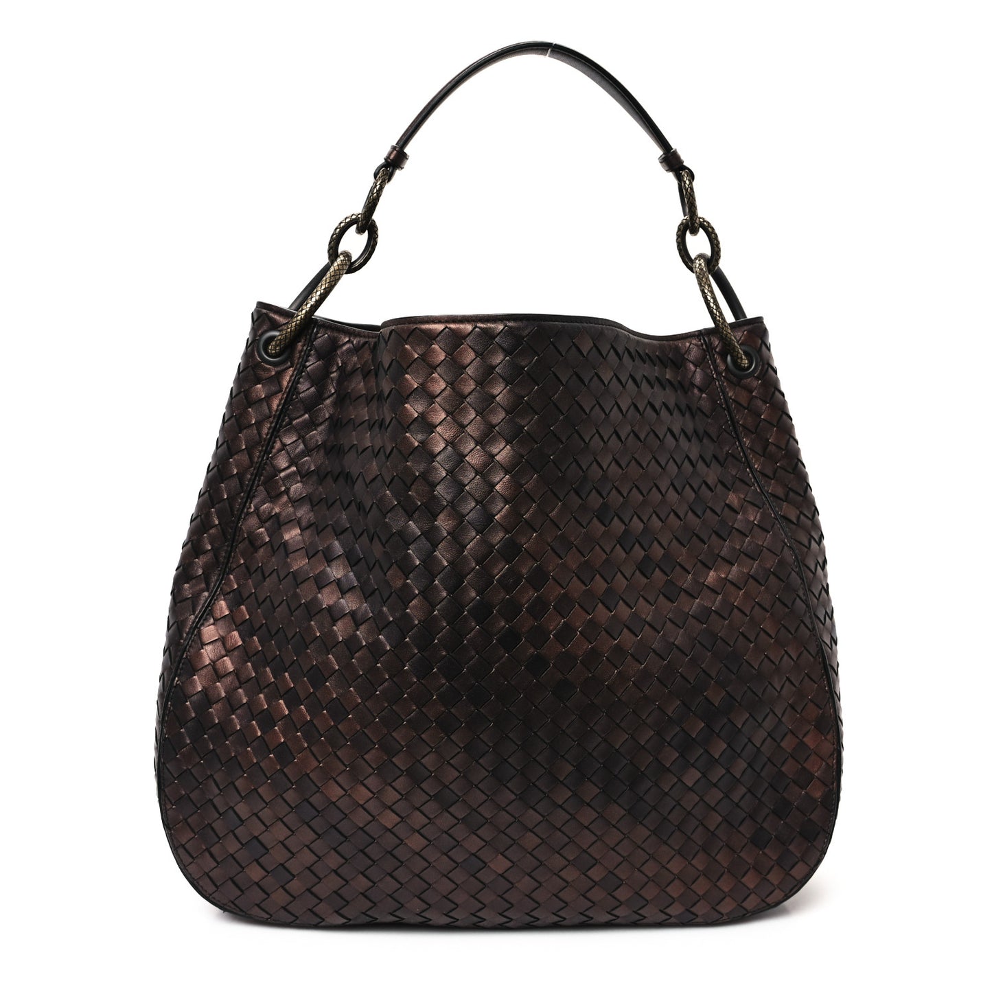 Nappa Intrecciato Small Loop Dark Bronze