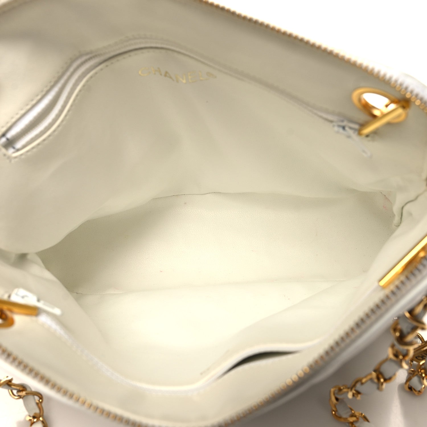 Chanel Lambskin Quilted CC Tote White 5 of 14