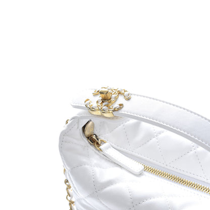 Chanel Lambskin Quilted Small Hobo White 10 of 11