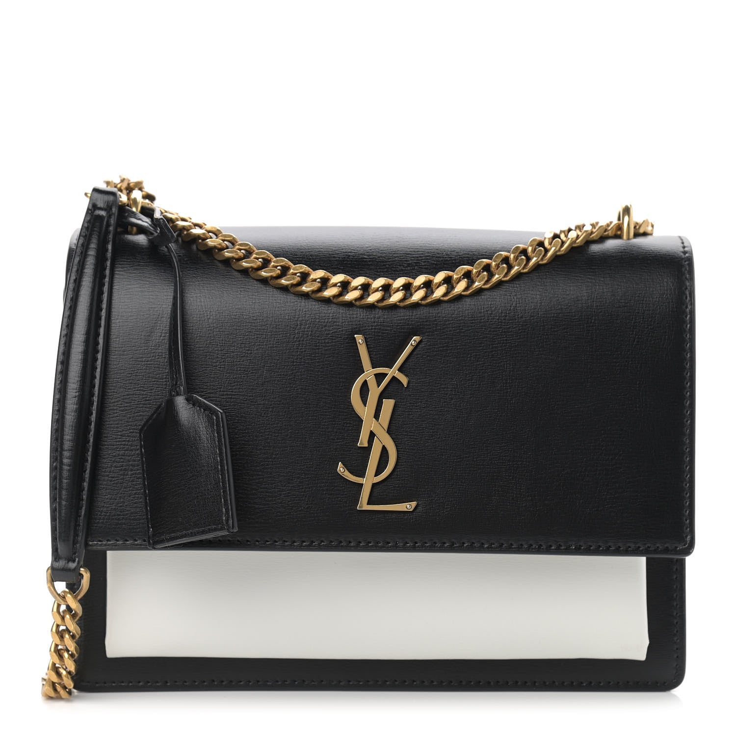 Saint Laurent Calfskin Bi-Color Medium Monogram Sunset Black Pearl White 1 of 10