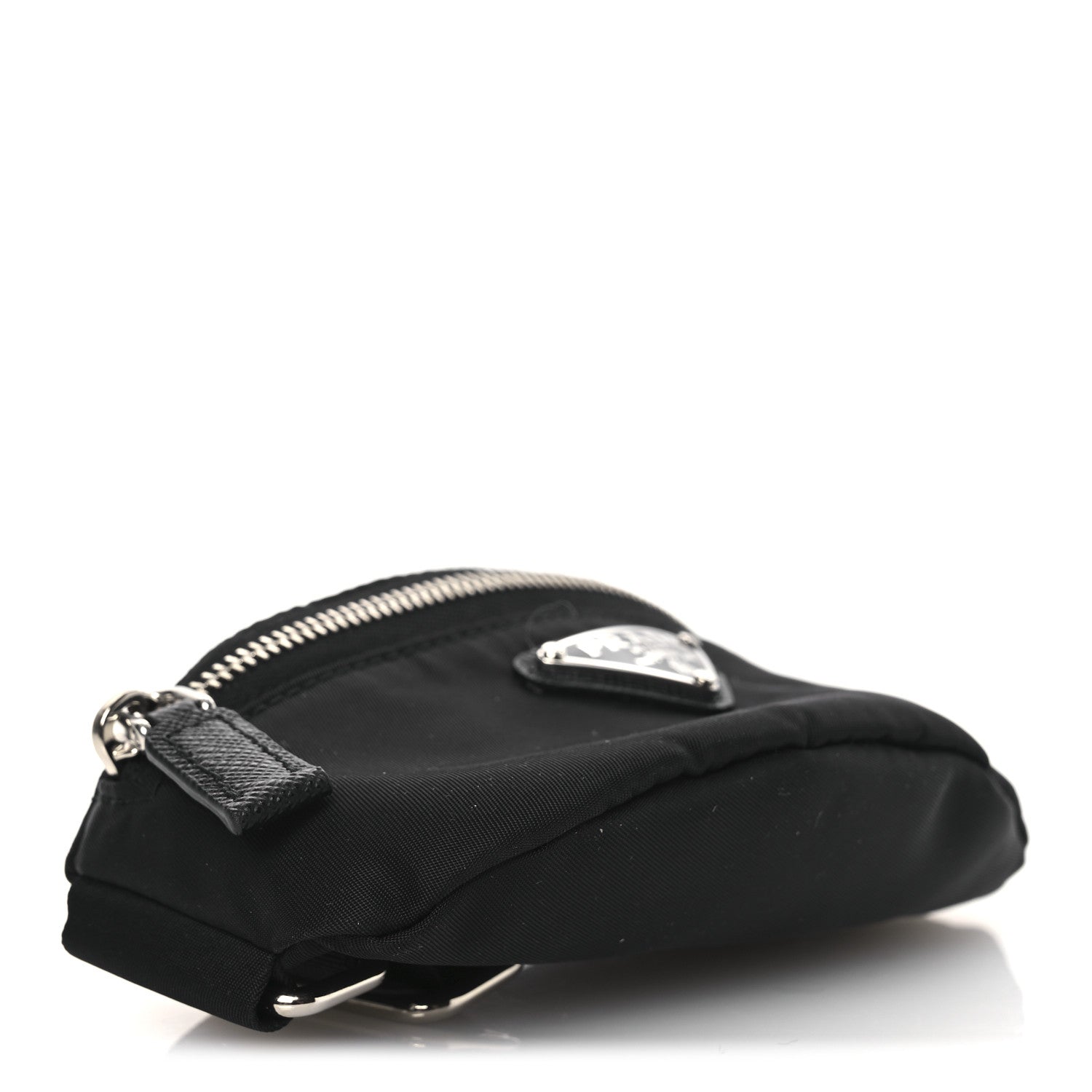 Prada Re-Nylon Travel Saffiano Metal Triangle Logo Mini Arm Pouch Black 4 of 6