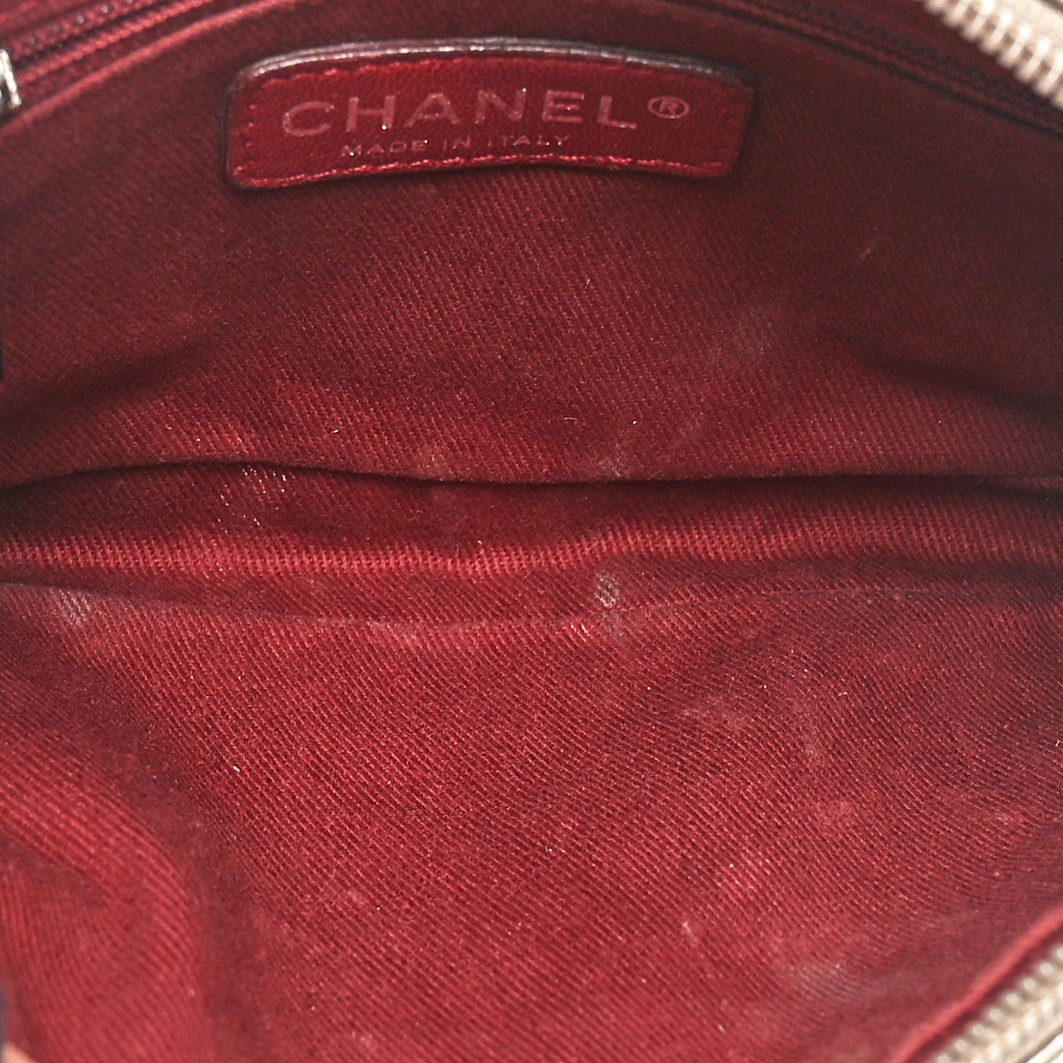 Chanel Metallic Aged Calfskin Quilted Cotton Club Pochette Bronze 5 of 10