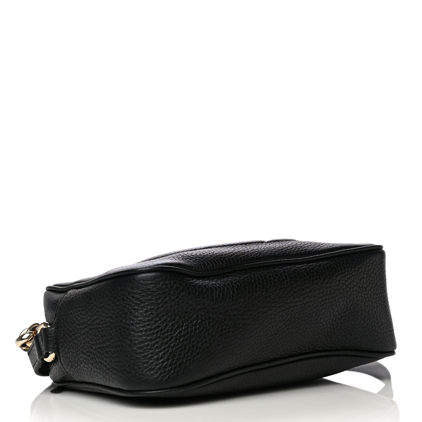 Pebbled Calfskin Small Soho Disco Bag Black