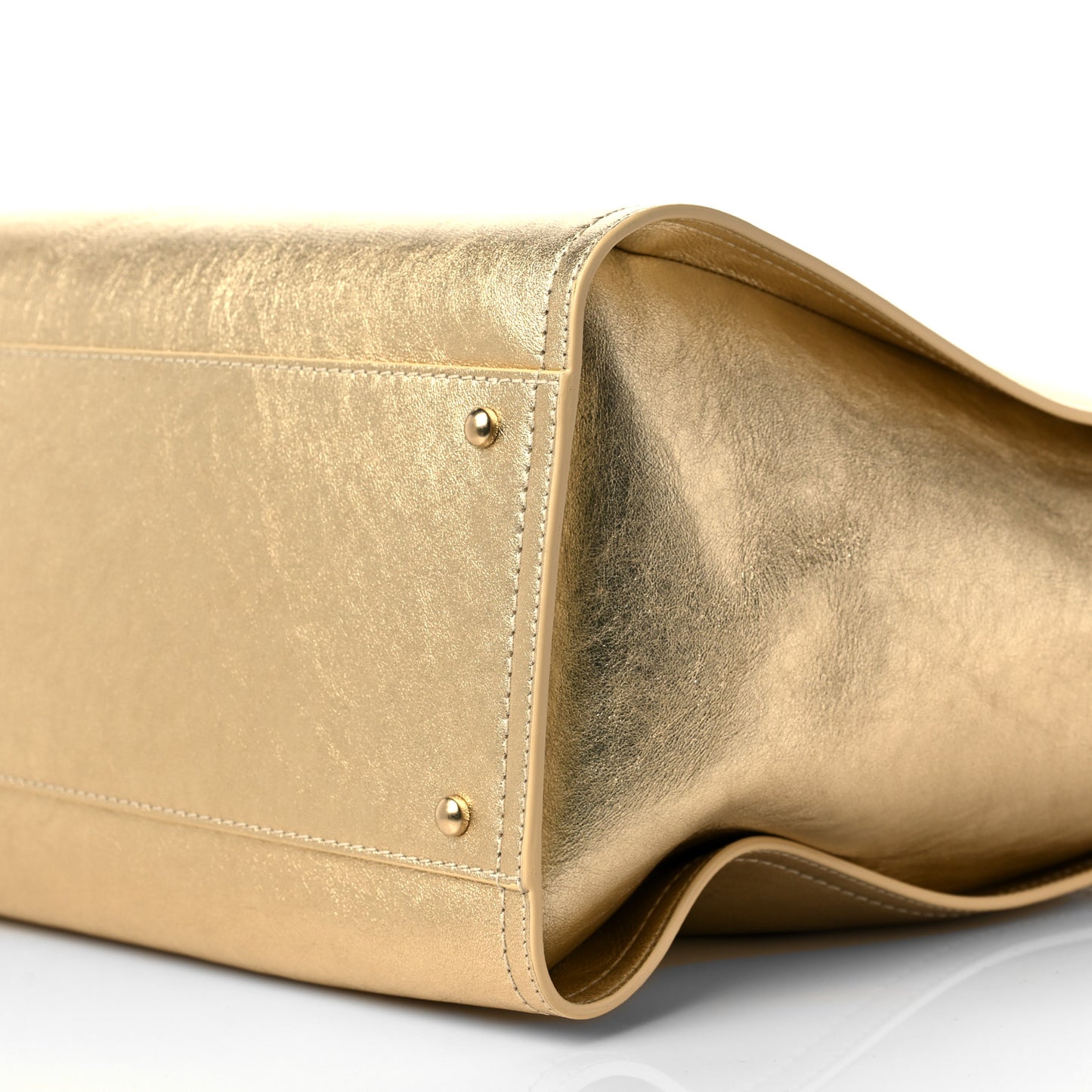 Metallic Calfskin Medium Deauville Tote Gold