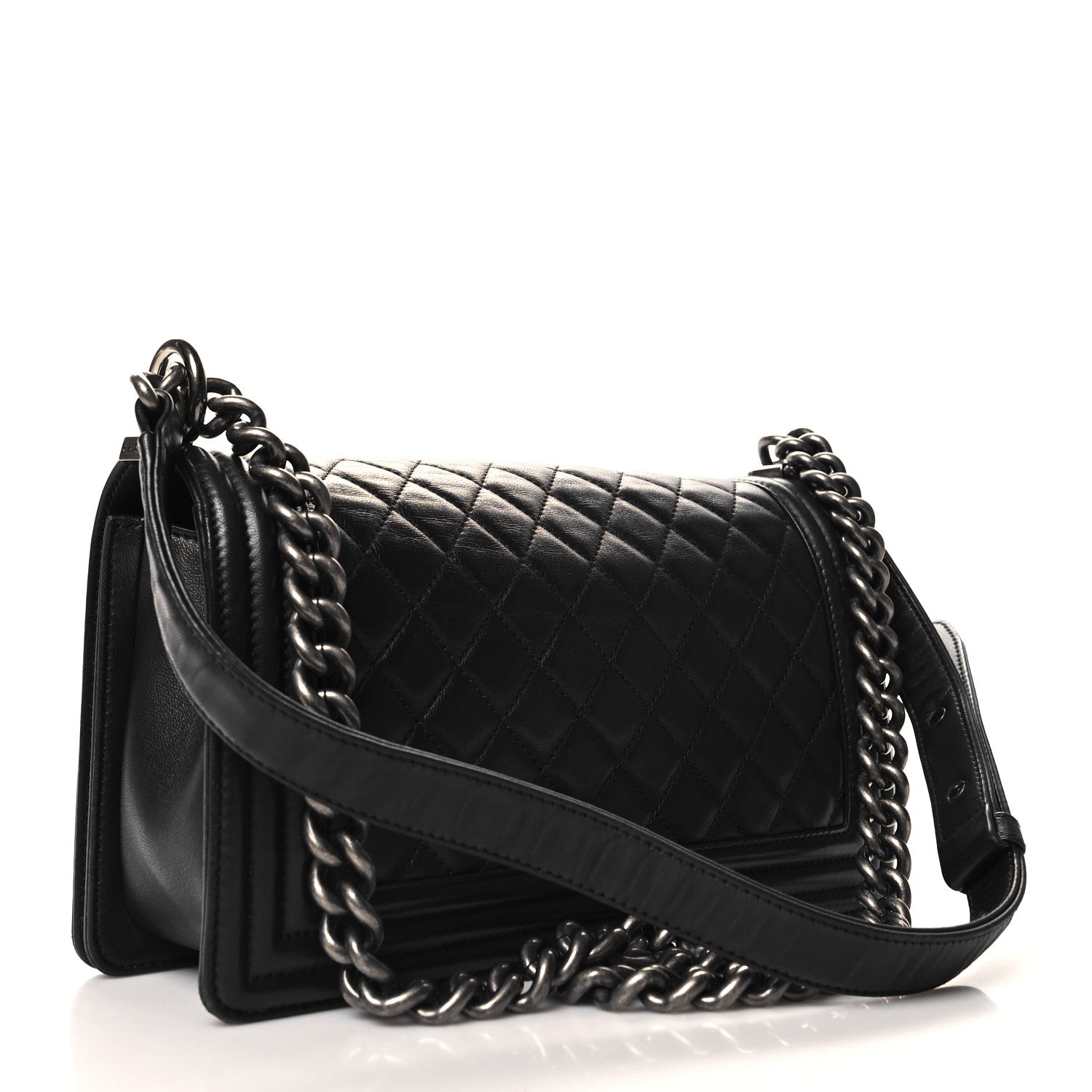 Chanel Lambskin Quilted Medium Boy Flap Black 3 of 10