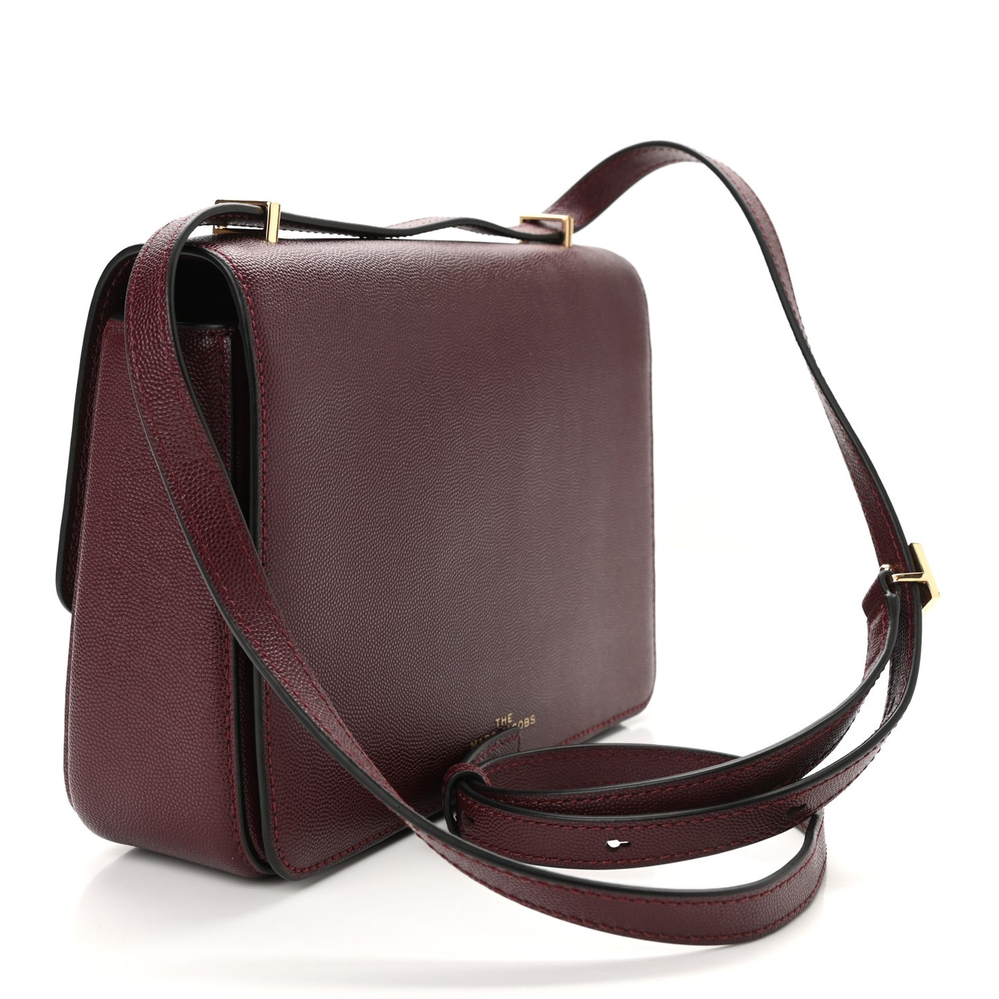 Textured Calfskin The J Link Shoulder Bag Burgundy