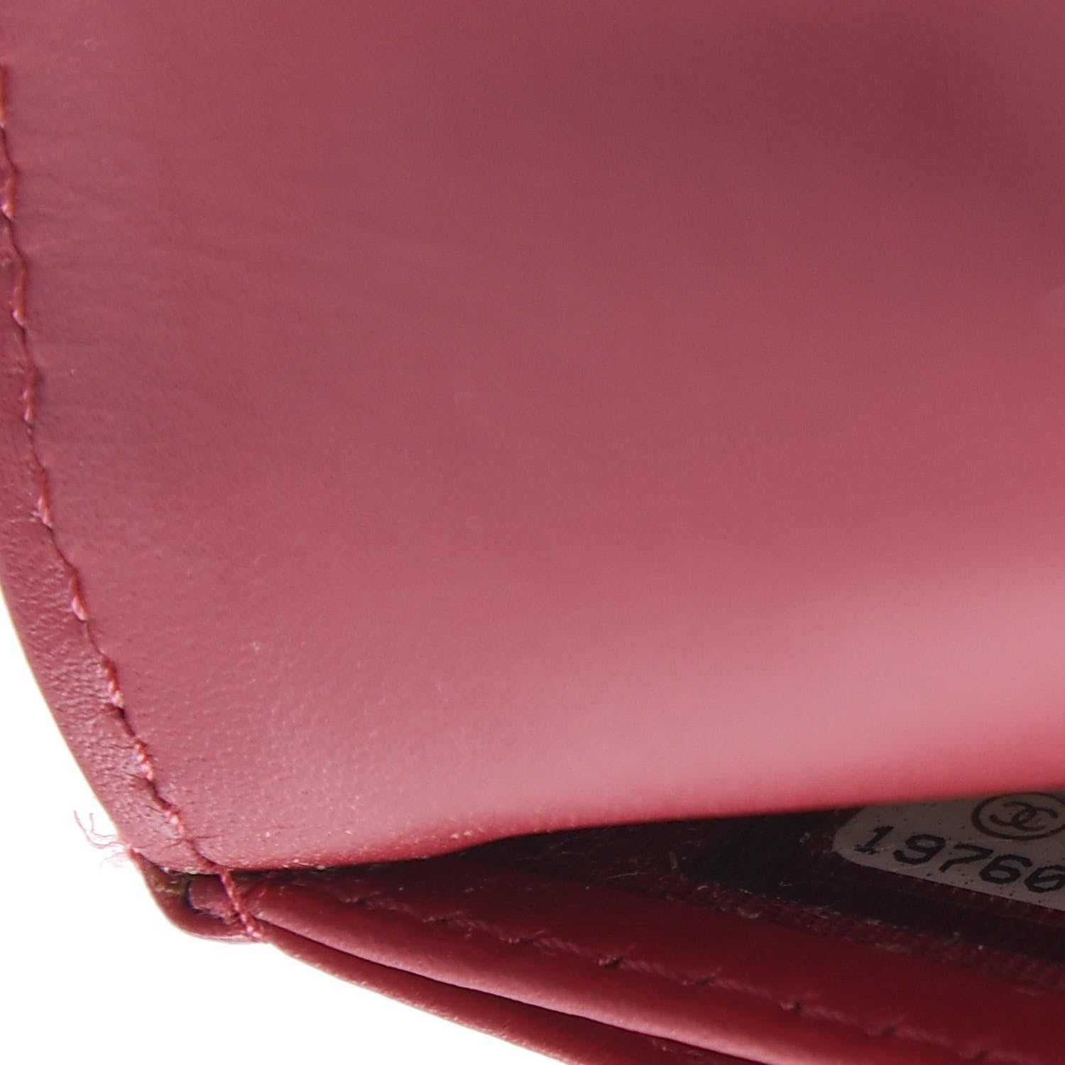 Chanel Distressed Patent Calfskin Quilted Large Flap Wallet Dark Pink 9 of 11