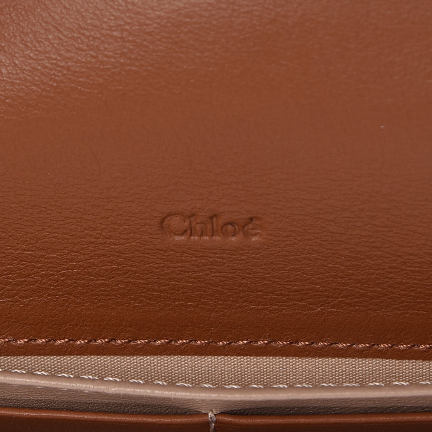 Grained Smooth Calfskin Small Indy Long Wallet Caramel