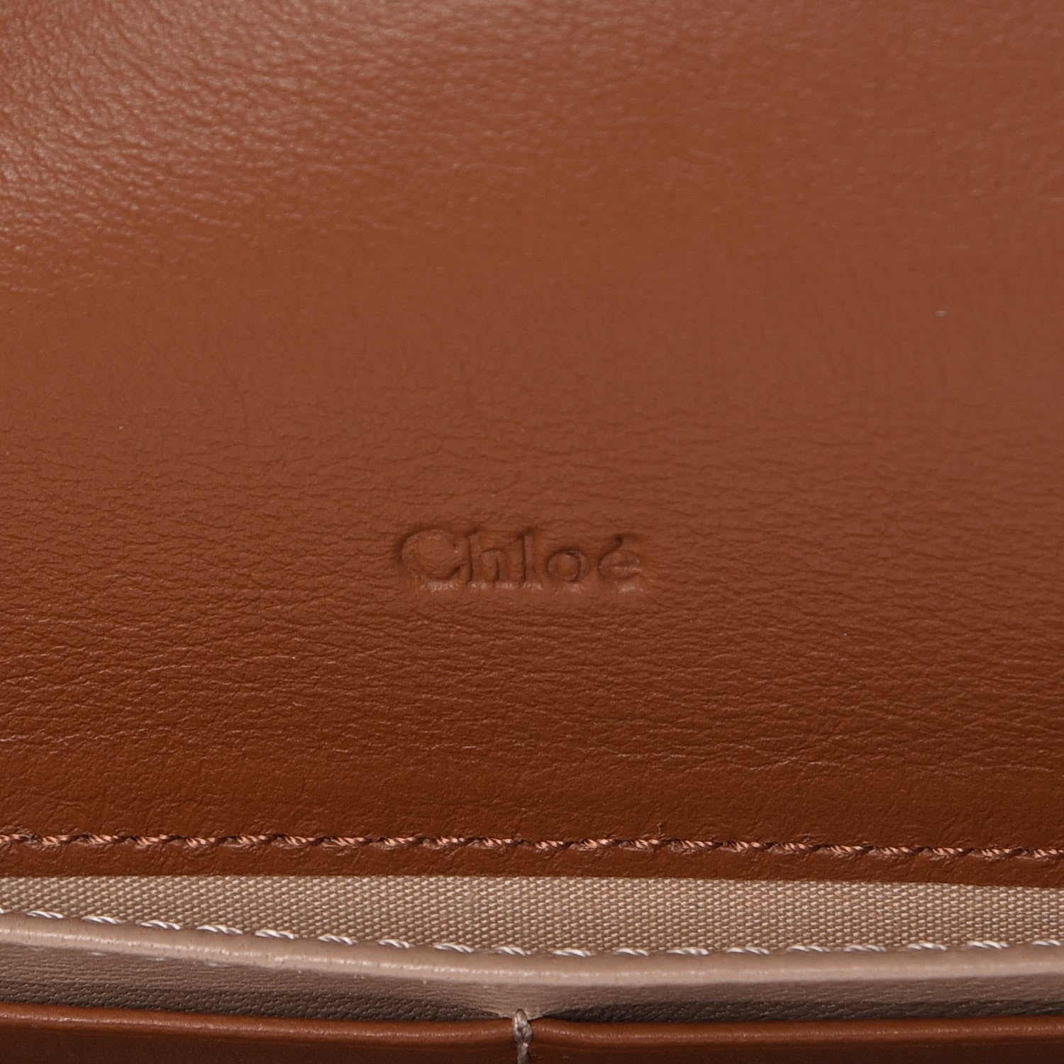 Chloe Grained Smooth Calfskin Small Indy Long Wallet Caramel 6 of 8