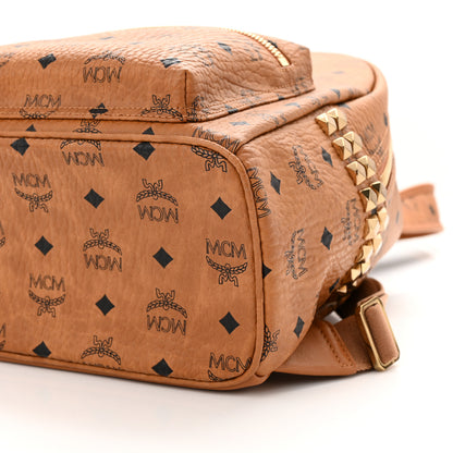 MCM Visetos Small Side Stud Stark Backpack Cognac 9 of 9