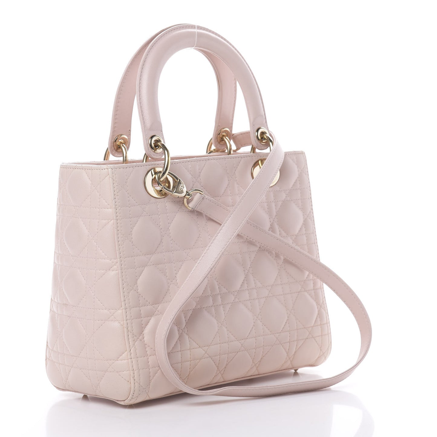 Lambskin Cannage Medium Lady Dior Light Pink