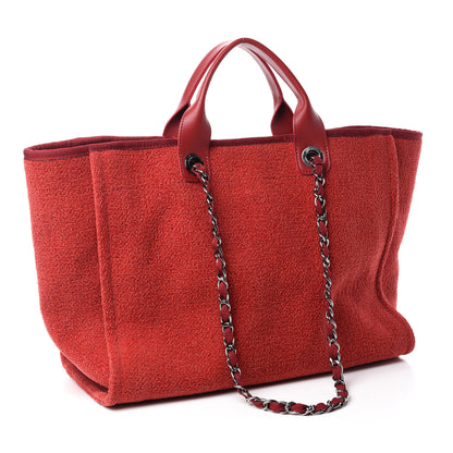 Chanel Lurex Boucle Medium Deauville Tote Red 3 of 10