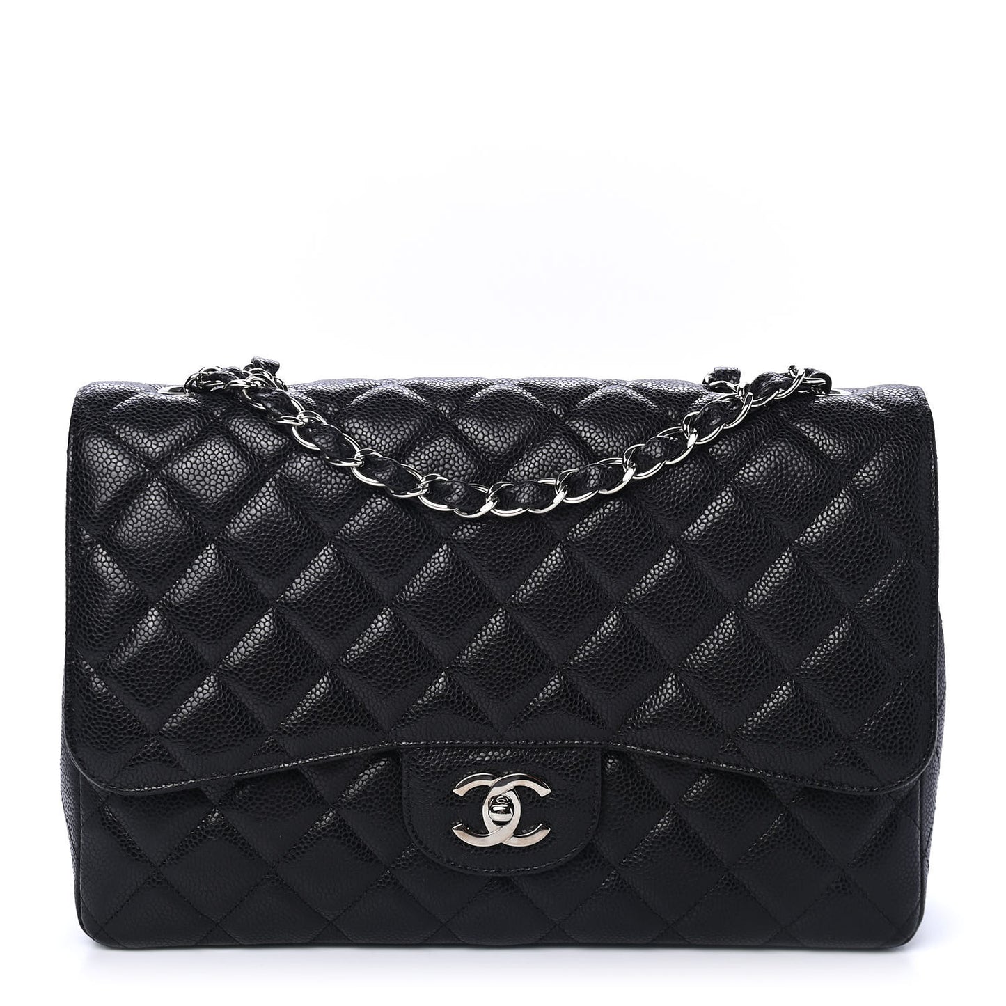 Caviar Quilted Jumbo Single Flap Black