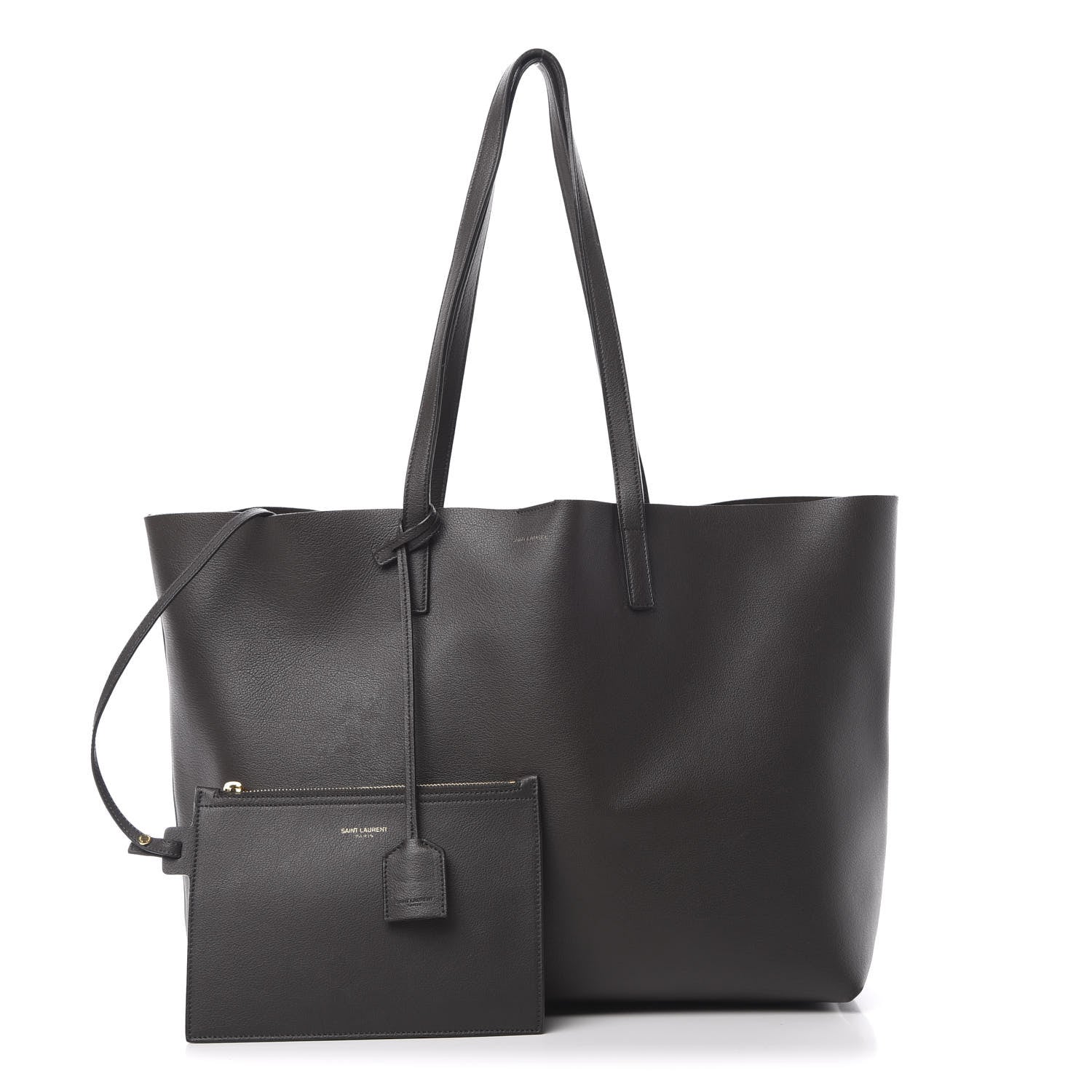 Saint Laurent Calfskin Large Shopping Tote Dark Grey 1 of 18