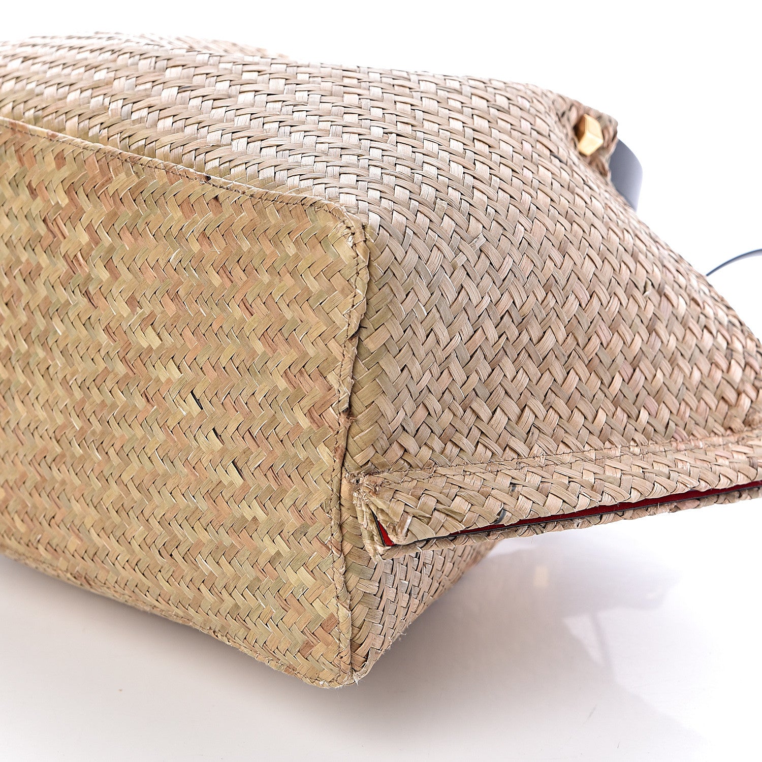 Valentino Garavani Raffia Medium Vlogo Escape Shopper Natural Black Rouge 8 of 9