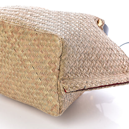 Valentino Garavani Raffia Medium Vlogo Escape Shopper Natural Black Rouge 8 of 9
