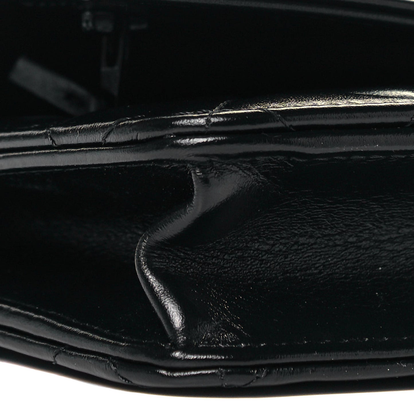 Calfskin Quilted Perfect Fit Wallet On Chain WOC Black