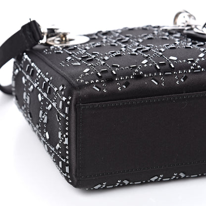Christian Dior Satin Crystal Cannage Mini Lady Dior Black 8 of 10
