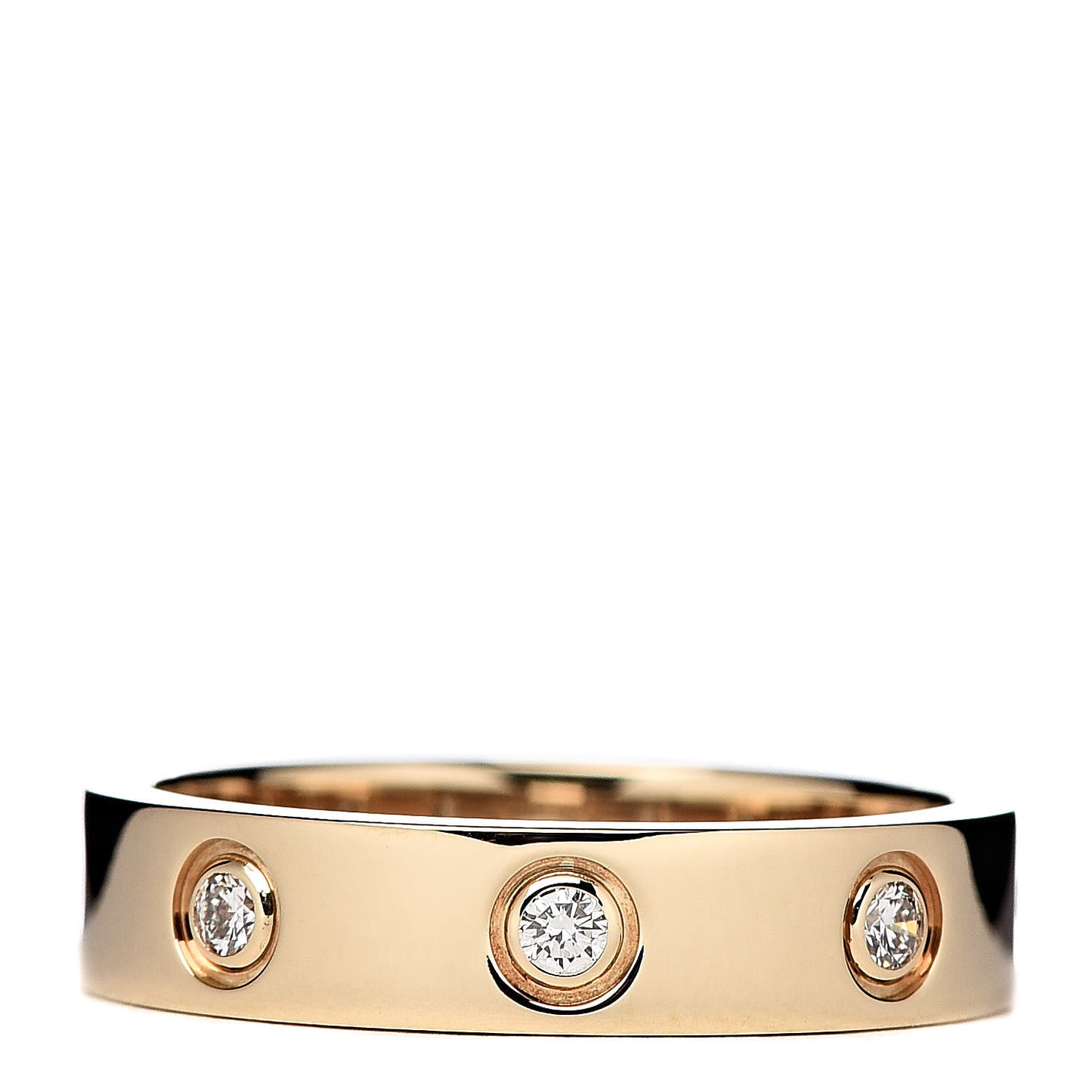 18K Pink Gold 8 Diamond 4mm LOVE Wedding Band Ring 49 4.75