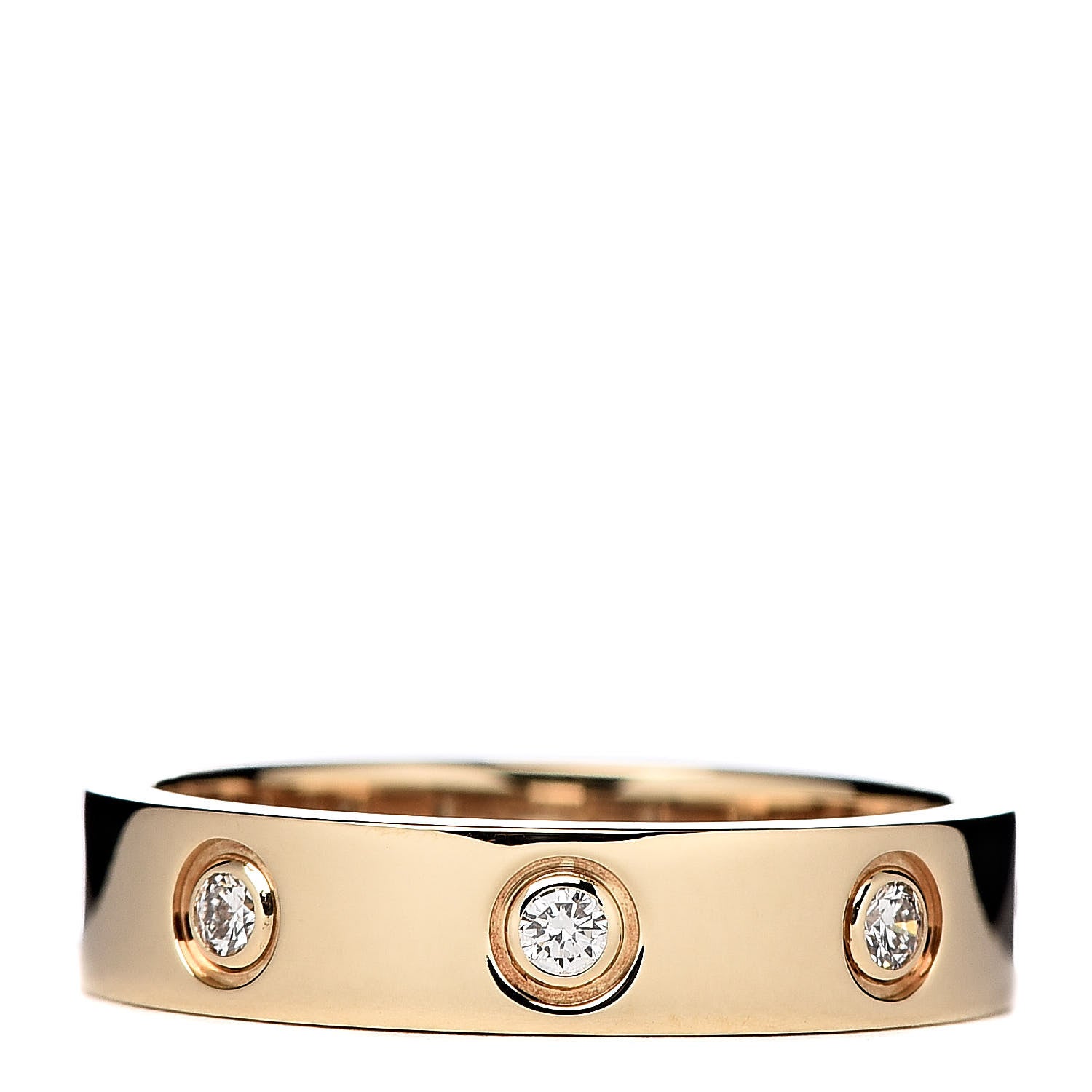 Cartier 18K Pink Gold 8 Diamond 4mm LOVE Wedding Band Ring 49 4.75 3 of 6