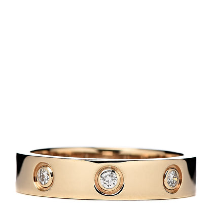 Cartier 18K Pink Gold 8 Diamond 4mm LOVE Wedding Band Ring 49 4.75 3 of 6