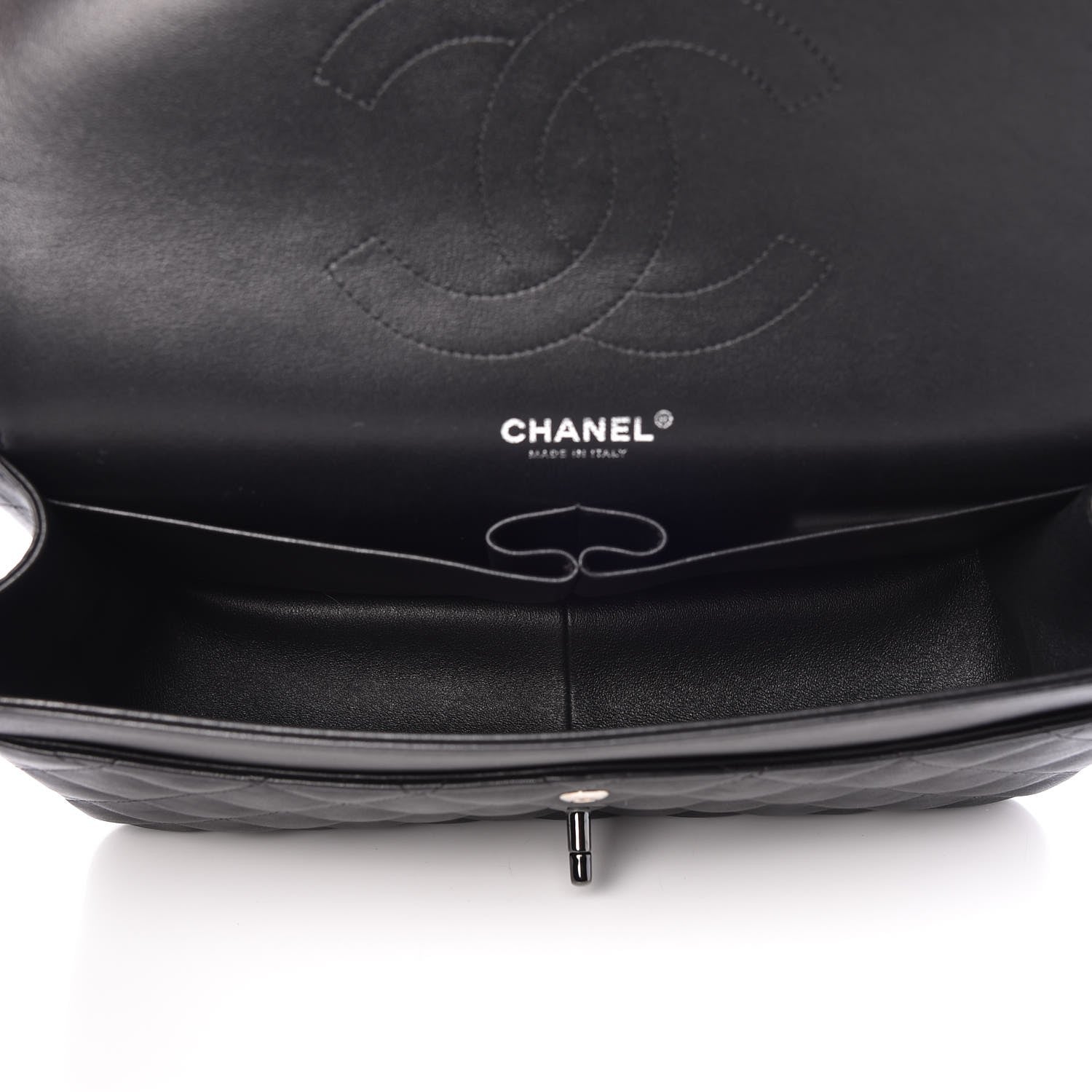 Chanel Crumpled Calfskin Quilted Jumbo Double Flap So Black 7 of 8