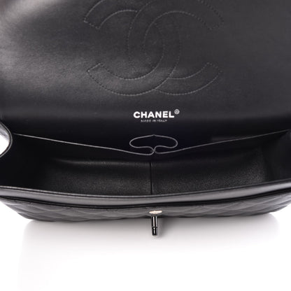 Chanel Crumpled Calfskin Quilted Jumbo Double Flap So Black 7 of 8