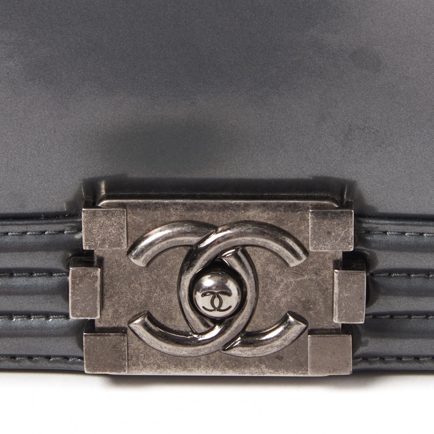 Chanel Glazed Calfskin Large Boy Flap Grey 9 of 13