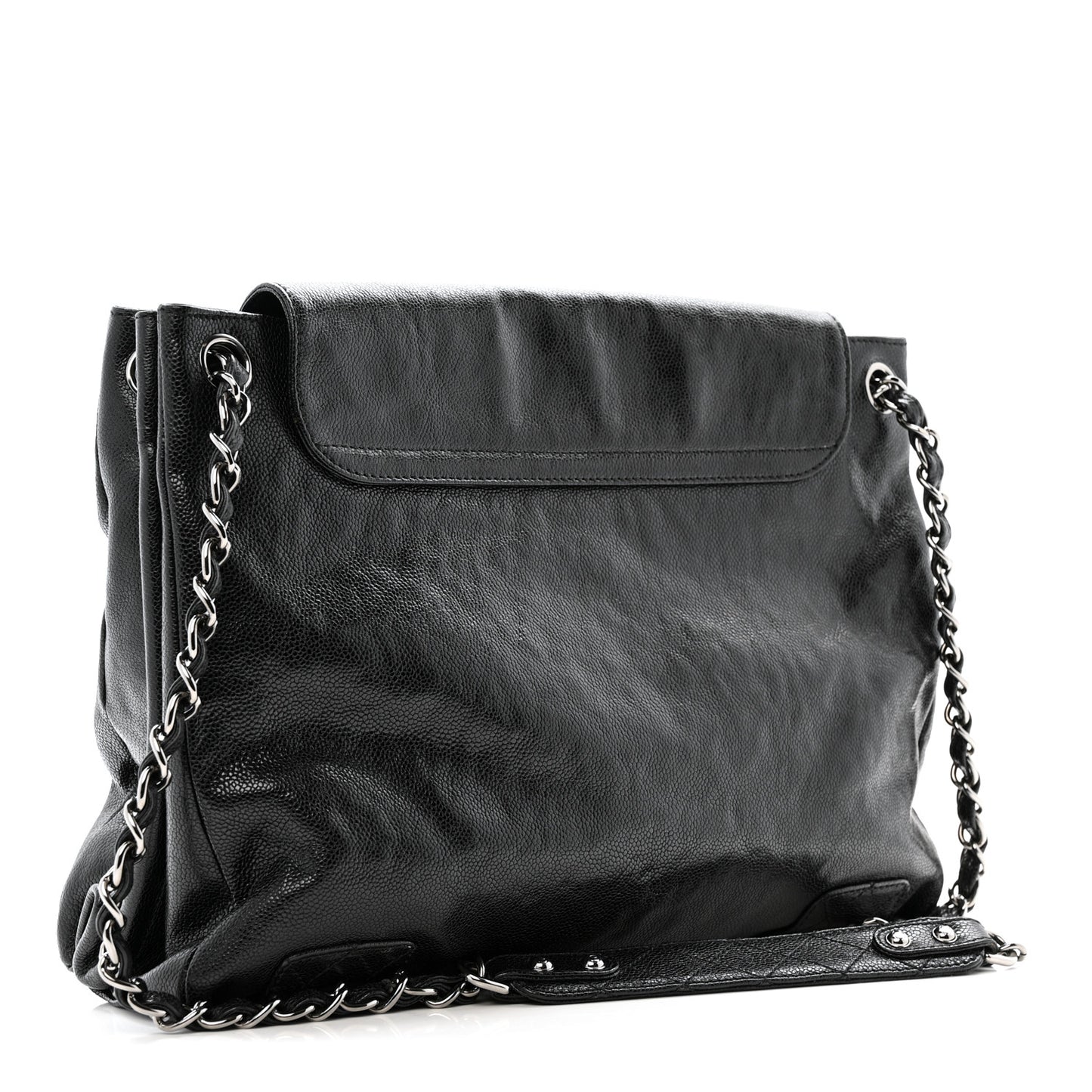 Glazed Caviar Pocket In The City Tote Black