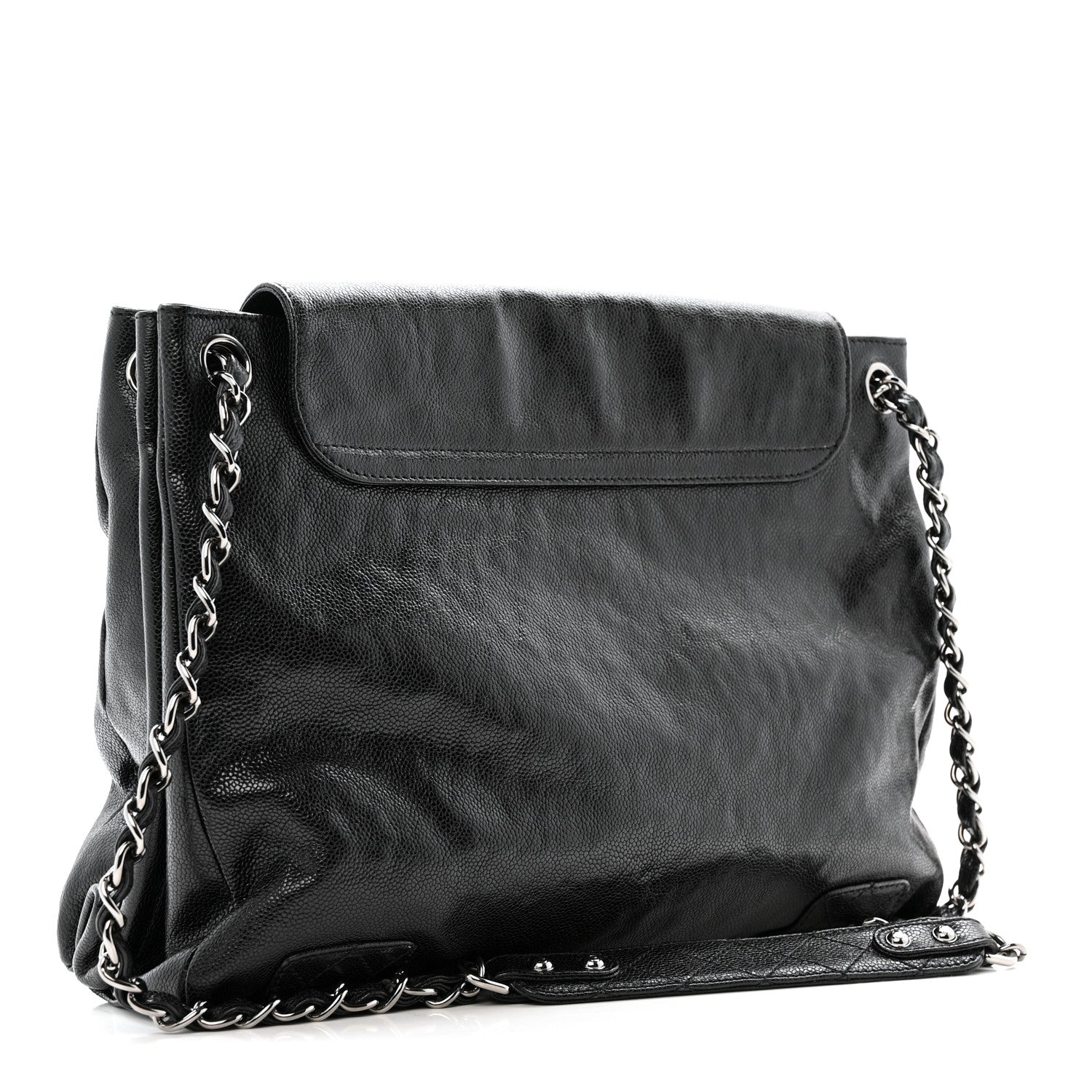 Chanel Glazed Caviar Pocket In The City Tote Black 3 of 16
