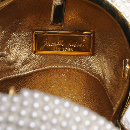 Judith Leiber Pearl Crystal Sweetheart Bear Minaudiere Clutch White 9 of 11