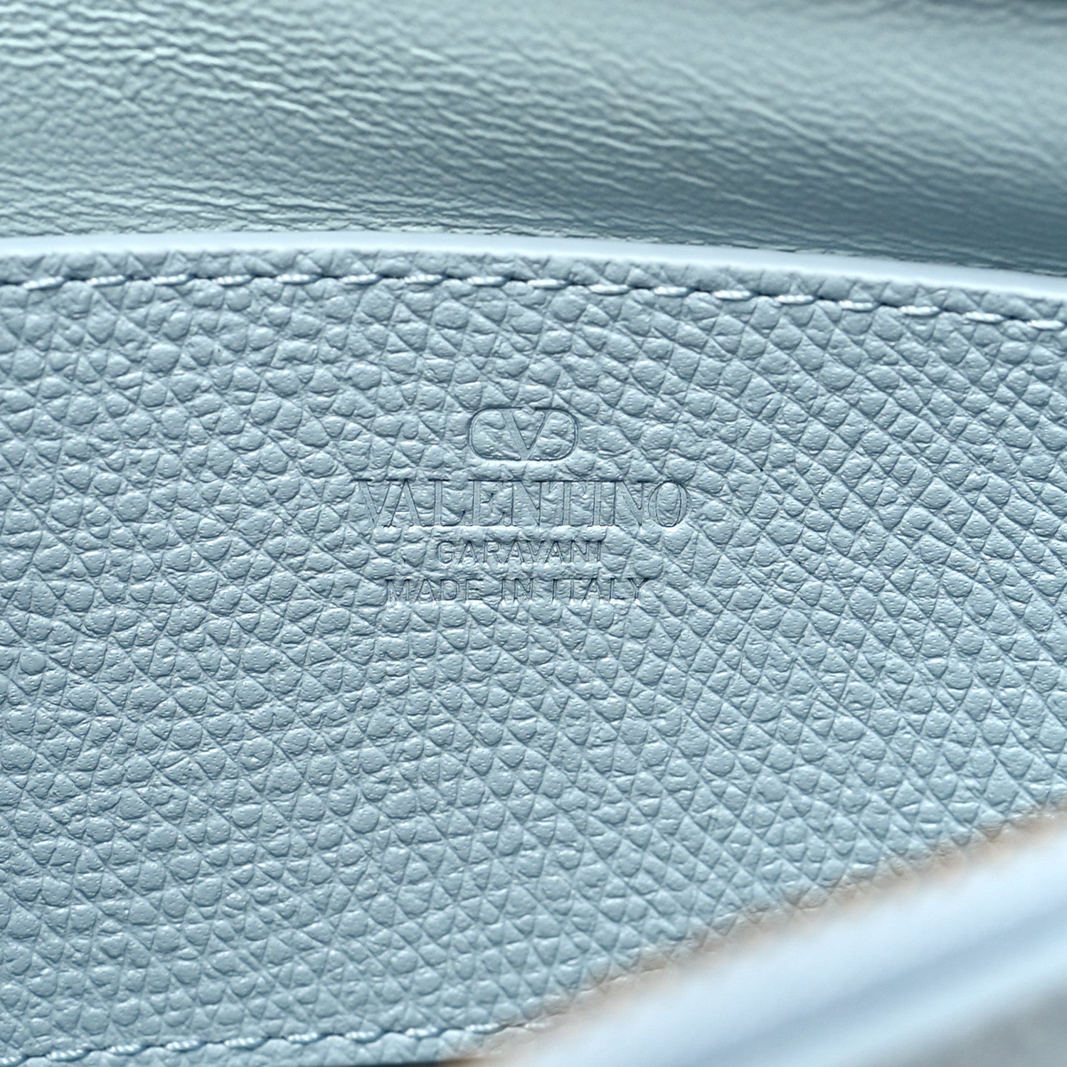 Valentino Garavani Grainy Calfskin Mini Vlogo Signature Hobo Bag Light Blue 6 of 9