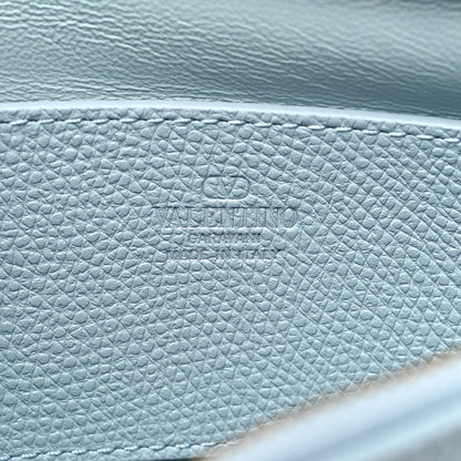Valentino Garavani Grainy Calfskin Mini Vlogo Signature Hobo Bag Light Blue 6 of 9