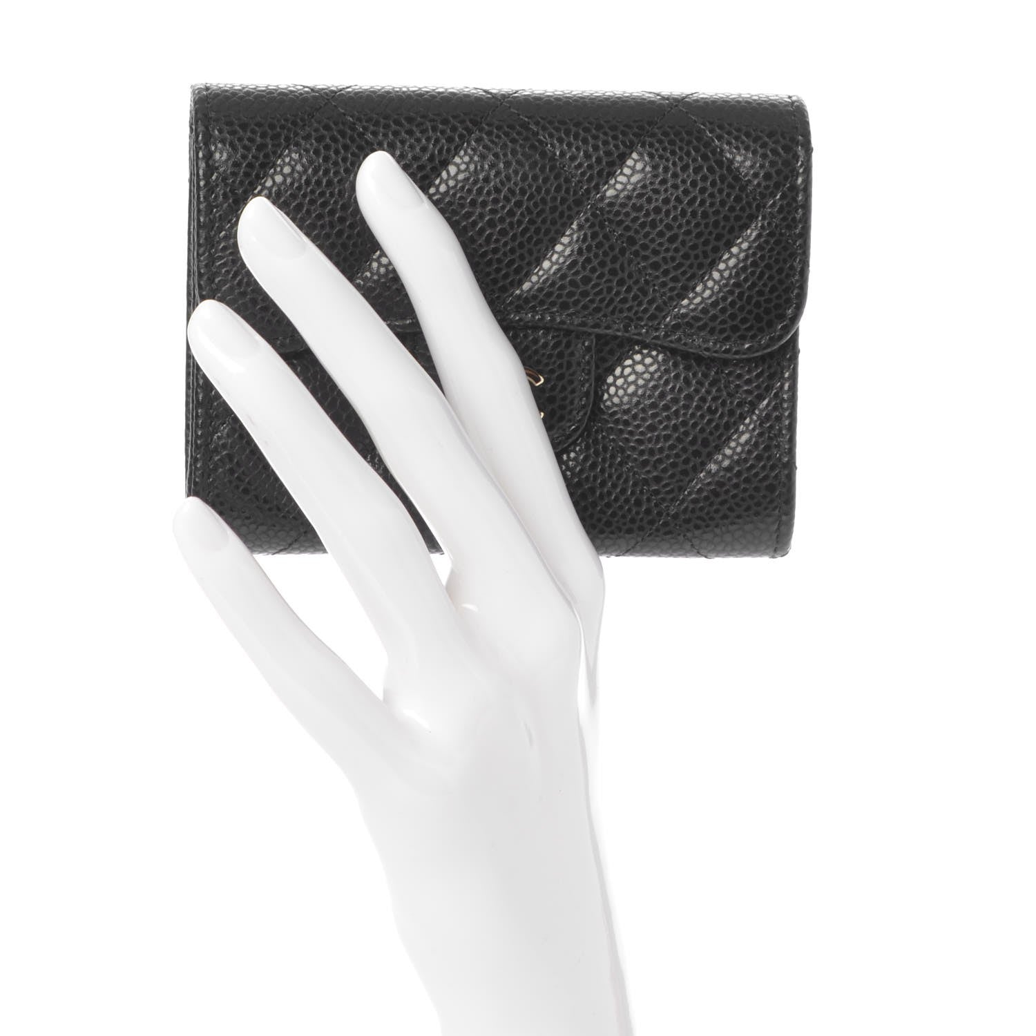 Chanel Caviar Quilted Flap Card Holder Wallet Black 2 of 8