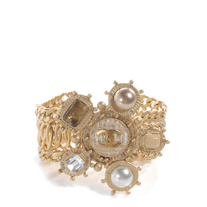 Chanel Stone Pearl Maltese Chain CC Bracelet Gold 1 of 5