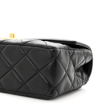 Chanel Shiny Lambskin Quilted Mini Flap Black 10 of 10