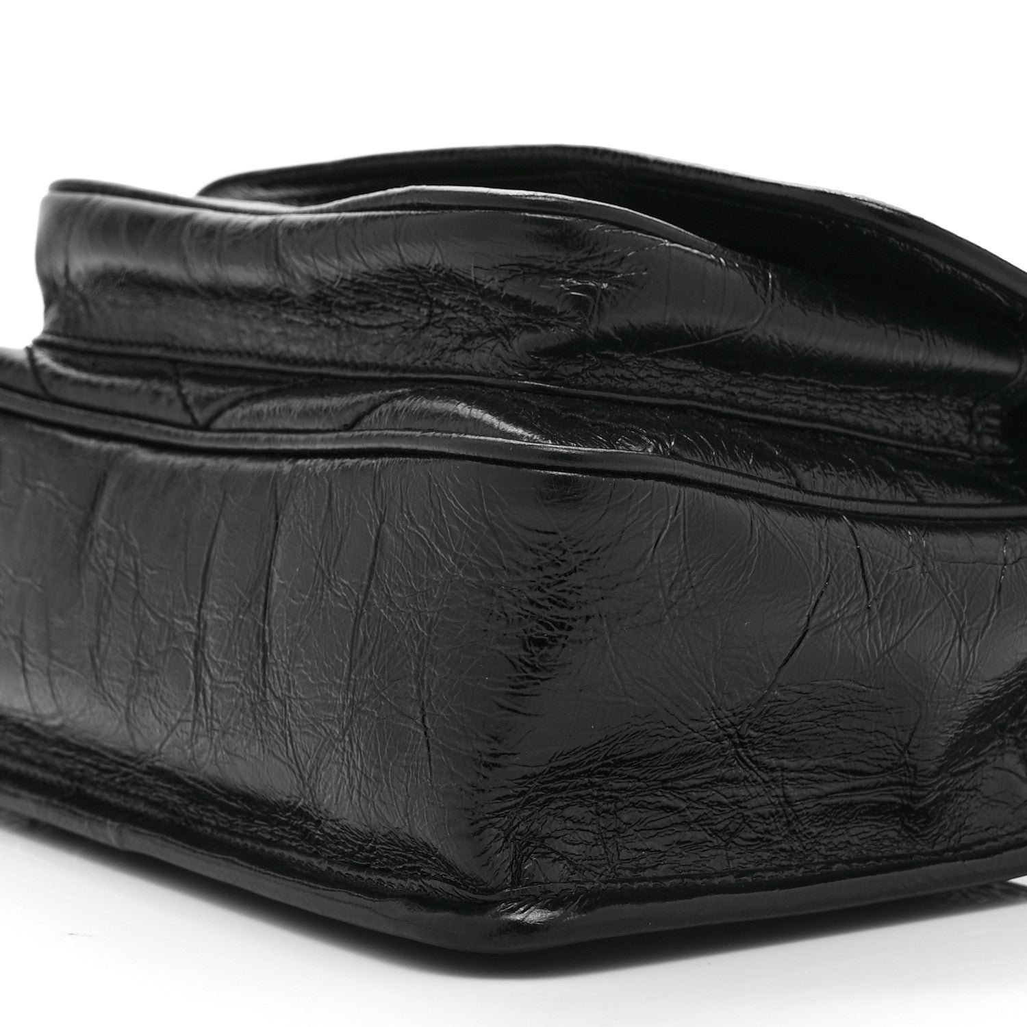 Saint Laurent Crinkled Calfskin Matelasse Monogram Baby Niki Chain Satchel Black 10 of 10