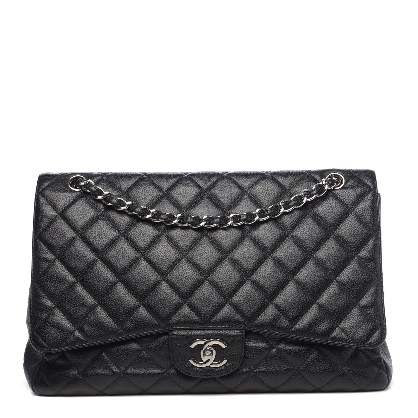 Caviar Quilted Maxi Single Flap Black