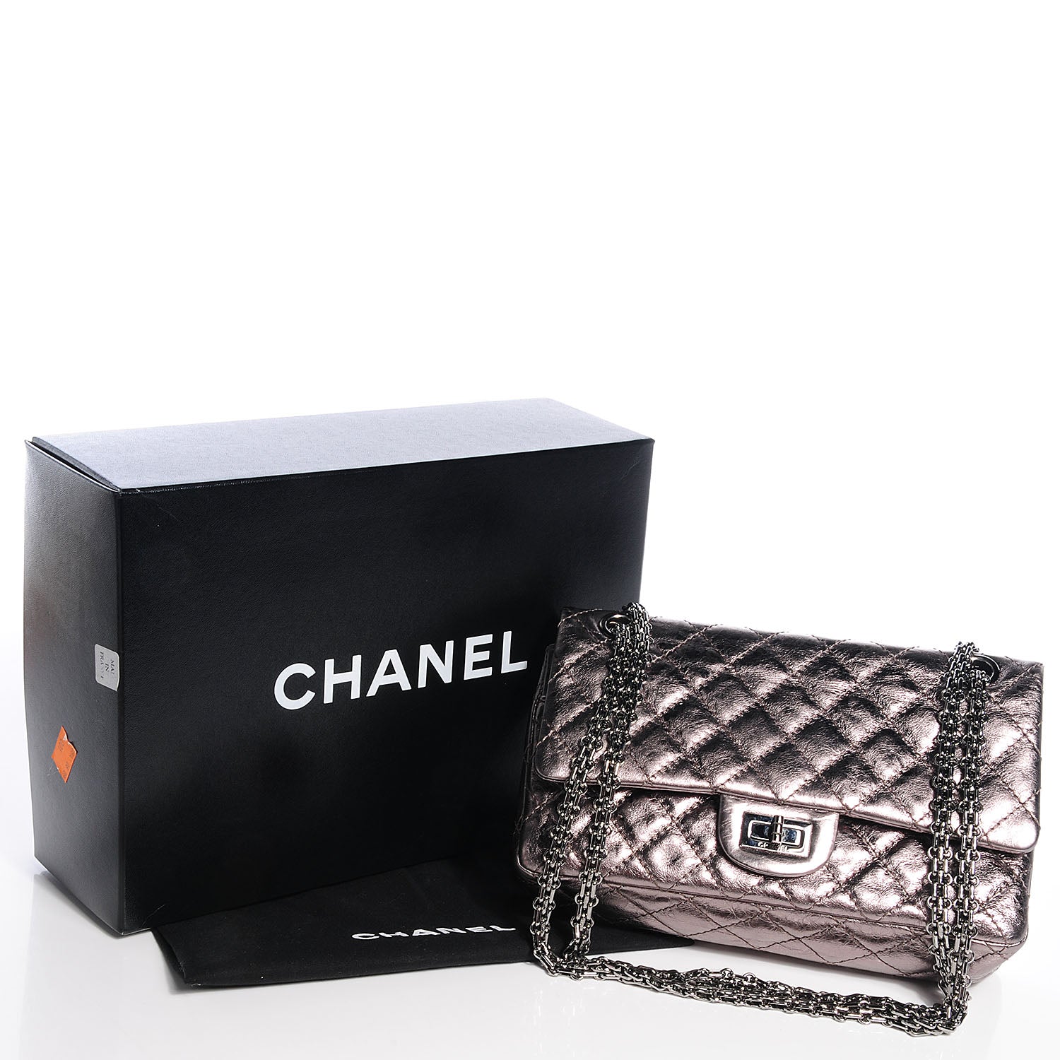Chanel Aged Calfskin 2.55 Reissue 225 Flap Metallic Dark Silver 5 of 9