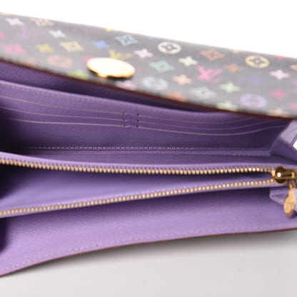 Louis Vuitton Monogram Multicolor Sarah Wallet Black Violet 5 of 9