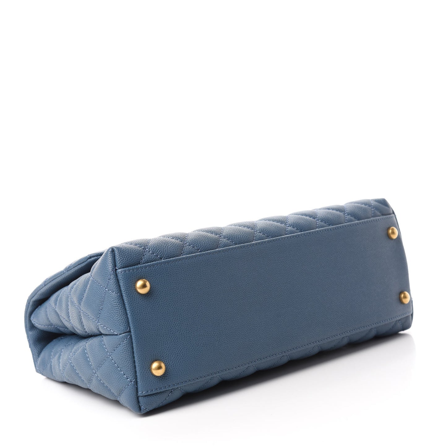 Caviar Lizard Quilted Small Coco Handle Flap Blue