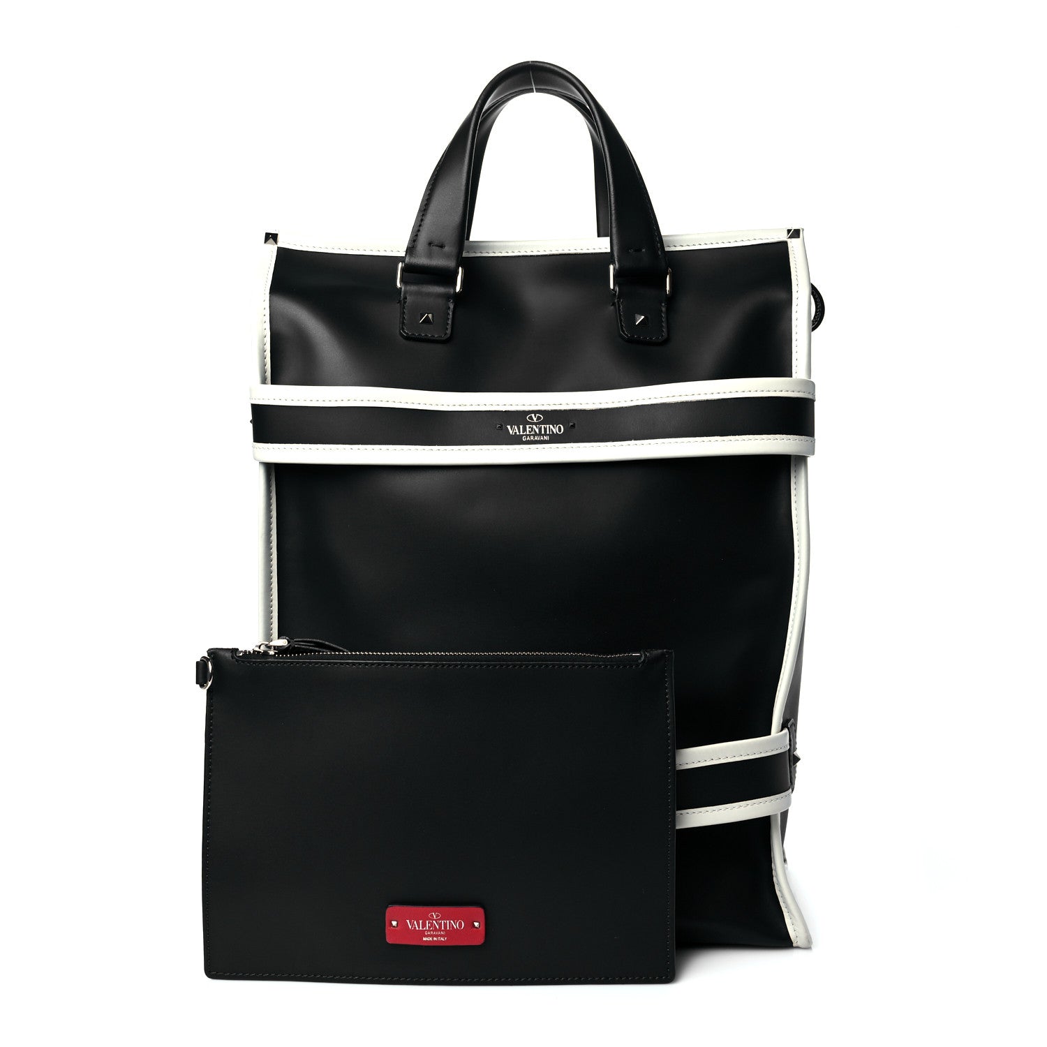 Valentino Garavani Nappa Rockstud Foldable Tote Black 1 of 8